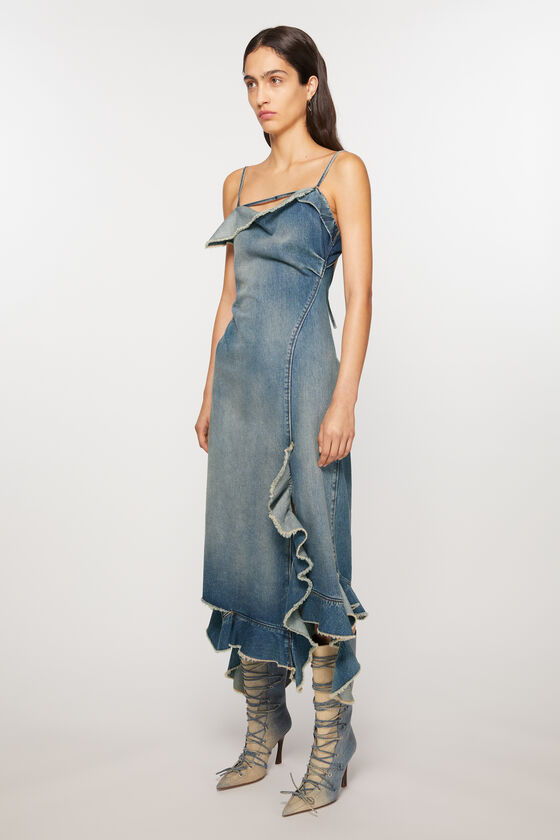 (image for) Compact Ruffle strap denim dress